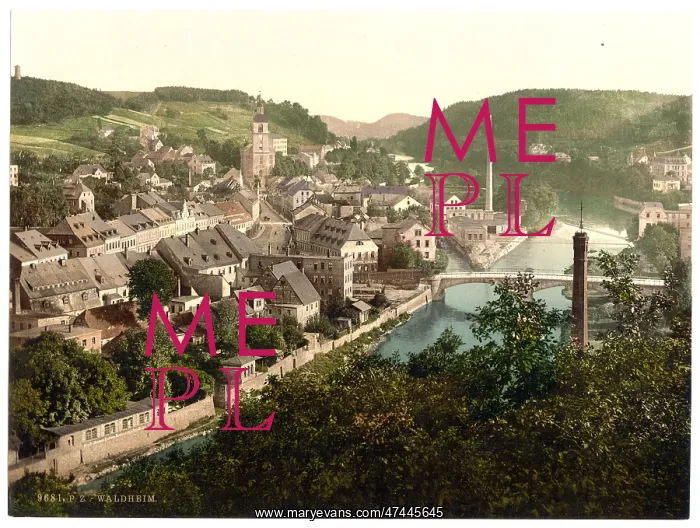 : Waldheim from Eichberg, Saxony, Germany : Waldheim from Eichberg, Saxony, Germany