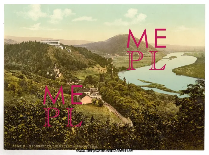 : The Walhalla with view in the Danube Valley, Ratisbon (Regen : The Walhalla with view in the Danube Valley, Ratisbon (Regen