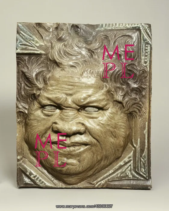 : Wall-covering : grotesque mask : Wall-covering : grotesque mask