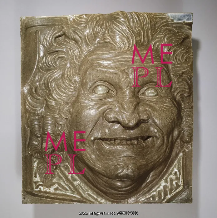 : Wall-covering : grotesque mask : Wall-covering : grotesque mask