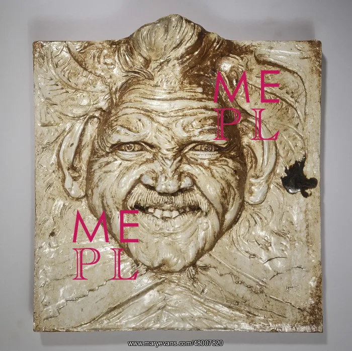 : Wall-covering : grotesque mask : Wall-covering : grotesque mask