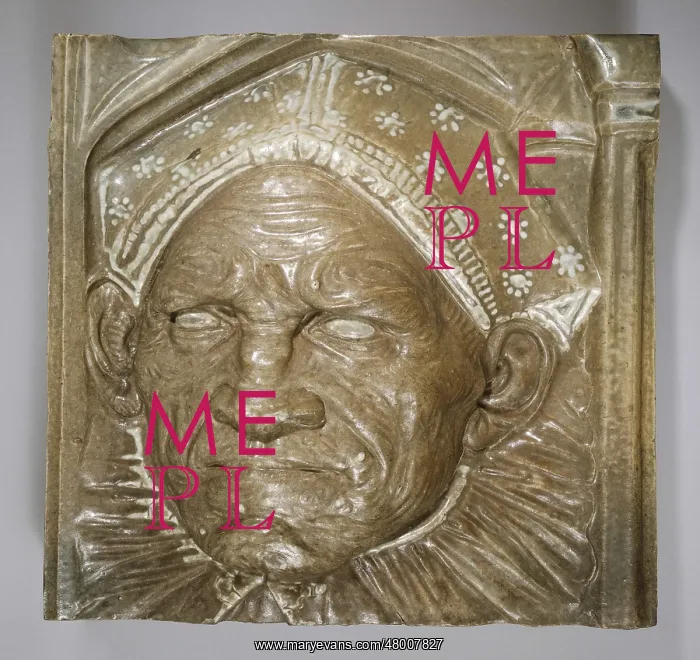 : Wall-covering : grotesque mask : Wall-covering : grotesque mask