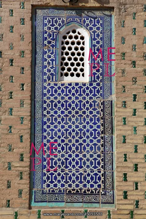 : Khiva. Detail of wall decoration in the courtyard of the Harem : Khiva. Detail of wall decoration in the courtyard of the Harem