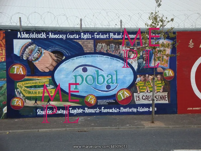 : Wall mural of Human Rights at Belfast : Wall mural of Human Rights at Belfast
