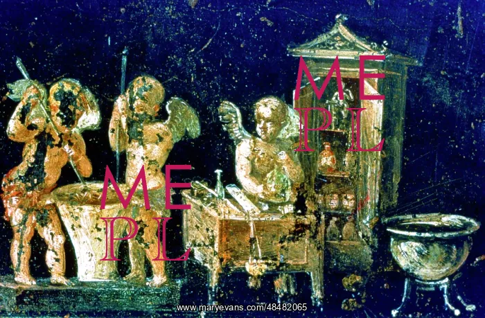 : Wall painting from the House of the Vetti, in : Wall painting from the House of the Vetti, in