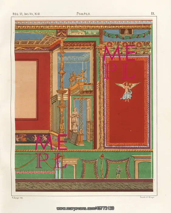 : Wall painting from a room in the Domus M : Wall painting from a room in the Domus M