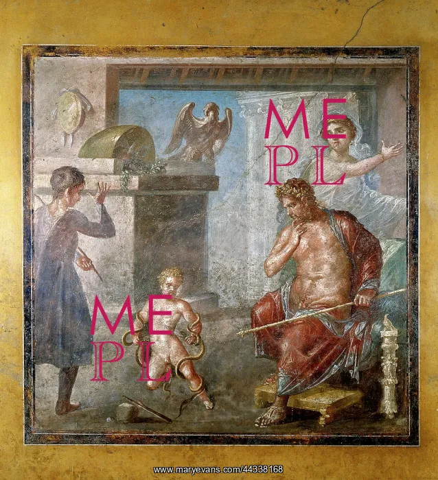 : Wall painting showing the child : Wall painting showing the child