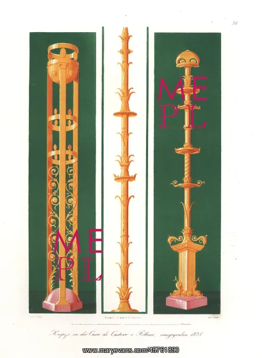 : Wall paintings of candlesticks from the House : Wall paintings of candlesticks from the House