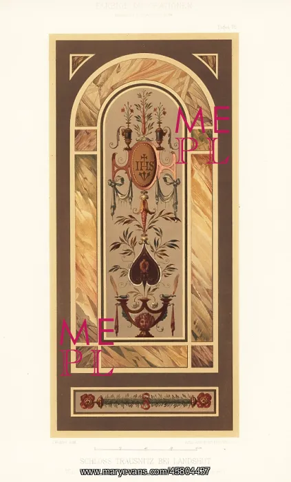 : Wall panel in Trausnitz Castle, Landshut, Germany : Wall panel in Trausnitz Castle, Landshut, Germany
