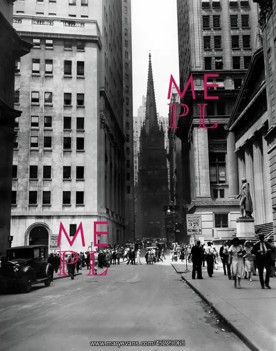 : WALL STREET-Trinity Church in the background. ? : WALL STREET-Trinity Church in the background. ?