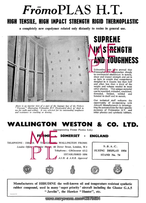 : Wallington Weston FromoPlas H.T Thermoplastic : Wallington Weston FromoPlas H.T Thermoplastic