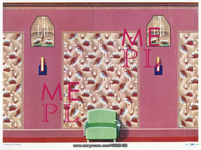: Wallpaper designs shown in a sample interior : Wallpaper designs shown in a sample interior