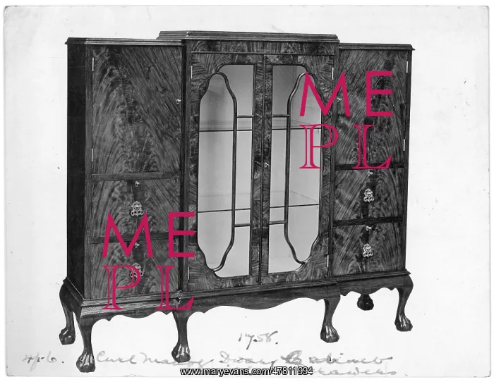 : Walnut glass-fronted display cabinet : Walnut glass-fronted display cabinet