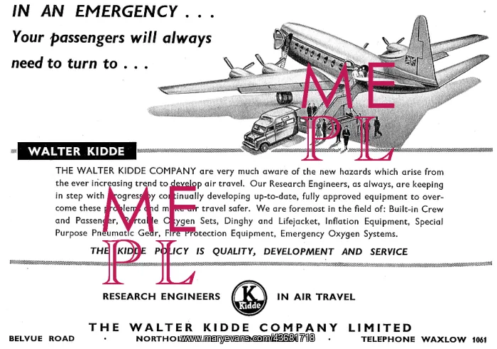  : Walter Kidde Aircraft Emergency & Survival Equipment