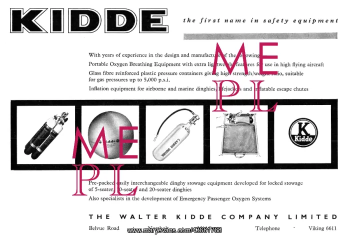 : Walter Kidde Aircraft Safety Equipment : Walter Kidde Aircraft Safety Equipment