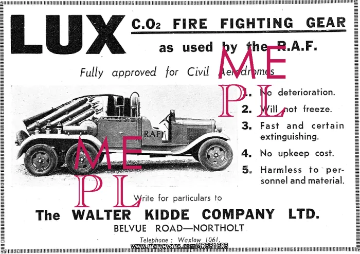 : Walter Kidde LUX CO2 Fire Fighting Gear For The RAF : Walter Kidde LUX CO2 Fire Fighting Gear For The RAF