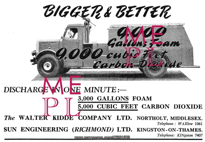 : Walter Kidde Sun Engineering Kidde Sun Airfield Fire Tenders : Walter Kidde Sun Engineering Kidde Sun Airfield Fire Tenders