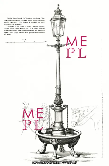 : Walter MacFarlane, Lamp Pillar with Circular Water Trough : Walter MacFarlane, Lamp Pillar with Circular Water Trough