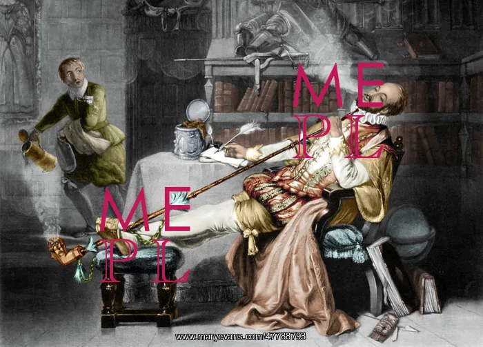 : Walter Raleigh Doused by Servant, 16th Century : Walter Raleigh Doused by Servant, 16th Century