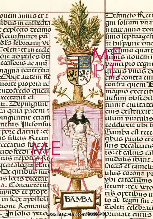 : WAMBA (672-680). Portrait of the Visigothic king : WAMBA (672-680). Portrait of the Visigothic king