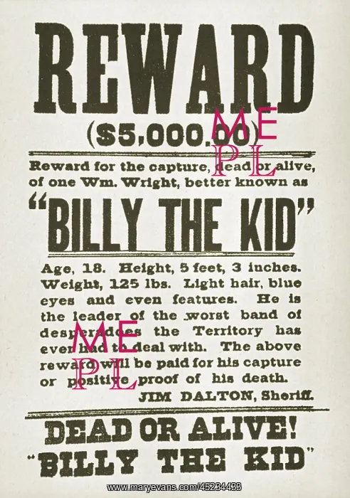 : Wanted poster for Billy the Kid (1859-1881) ? : Wanted poster for Billy the Kid (1859-1881) ?