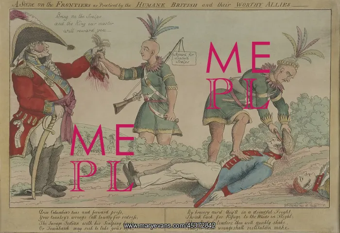 : War of 1812. Cartoon denounces British and : War of 1812. Cartoon denounces British and