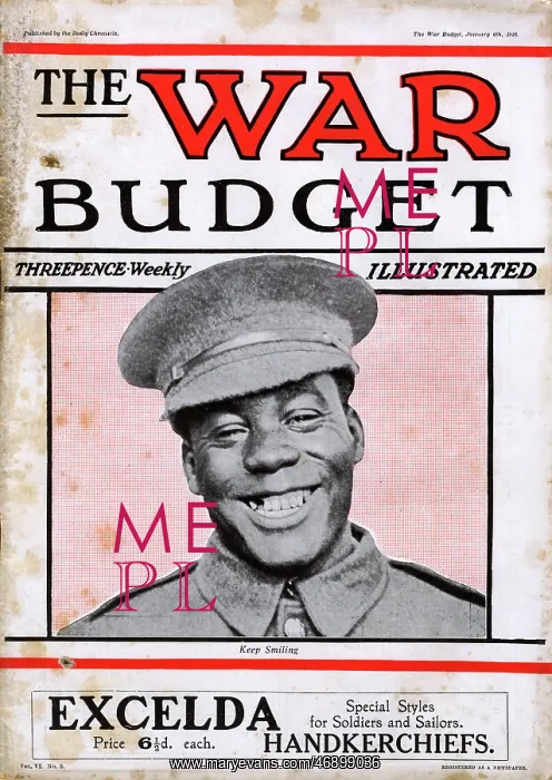 : The War Budget - black British soldier : The War Budget - black British soldier