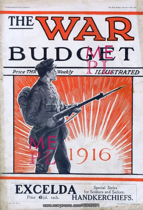 : War Budget cover - 1916 : War Budget cover - 1916
