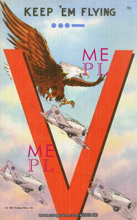 : US War effort postcard - 1941 - Keep em Flying : US War effort postcard - 1941 - Keep em Flying