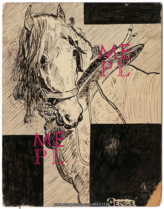 : War Horse - illustration on postcard by George Ranstead : War Horse - illustration on postcard by George Ranstead
