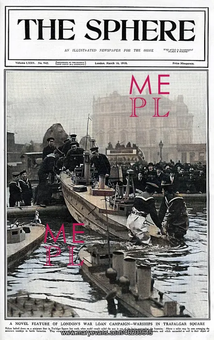 : War Loan Campaign in Trafalgar Square, warships launched : War Loan Campaign in Trafalgar Square, warships launched