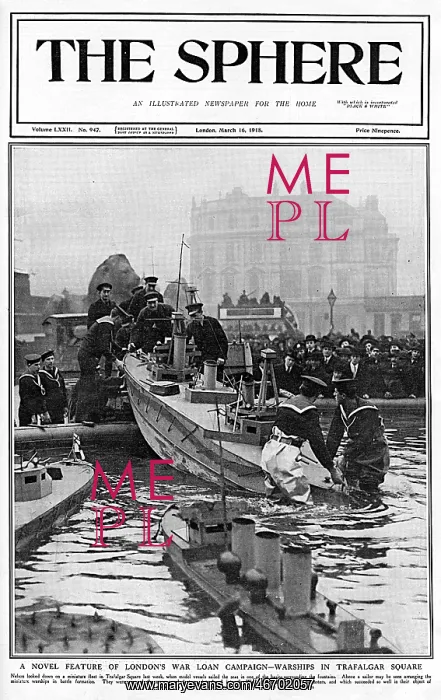 : War Loan Campaign in Trafalgar Square, warships launched : War Loan Campaign in Trafalgar Square, warships launched