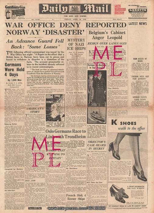 : War Office deny Norway Disaster : War Office deny Norway Disaster