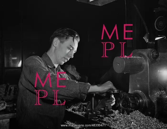 : War production worker operating a shaving machine, 1942 : War production worker operating a shaving machine, 1942