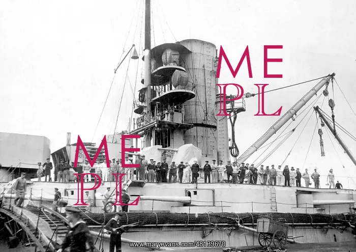 : War ship Friedrich der Grosse in the harbor, 1916 : War ship Friedrich der Grosse in the harbor, 1916