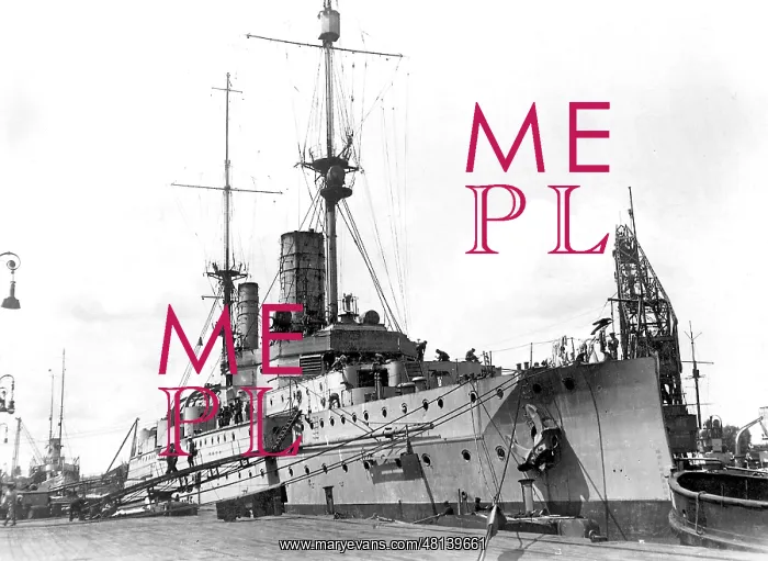 : War ship Kaiser Wilhelm II in the harbor, 1916 : War ship Kaiser Wilhelm II in the harbor, 1916