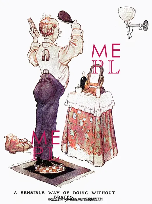 : War-Time Economies Doing without Braces, WW1 Heath Robinson : War-Time Economies Doing without Braces, WW1 Heath Robinson