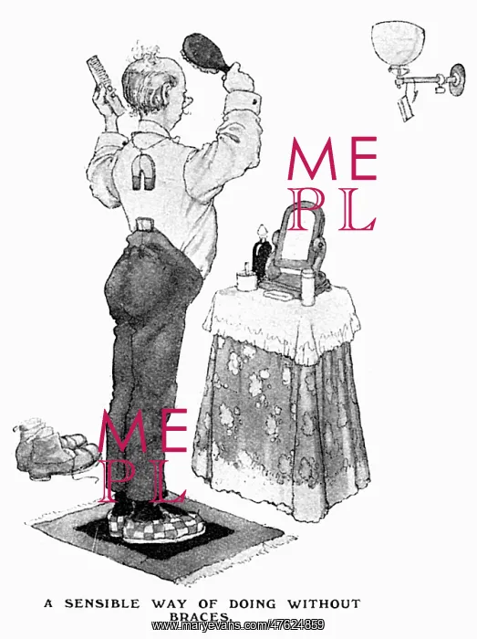 : War-Time Economies Doing without Braces, WW1 Heath Robinson : War-Time Economies Doing without Braces, WW1 Heath Robinson