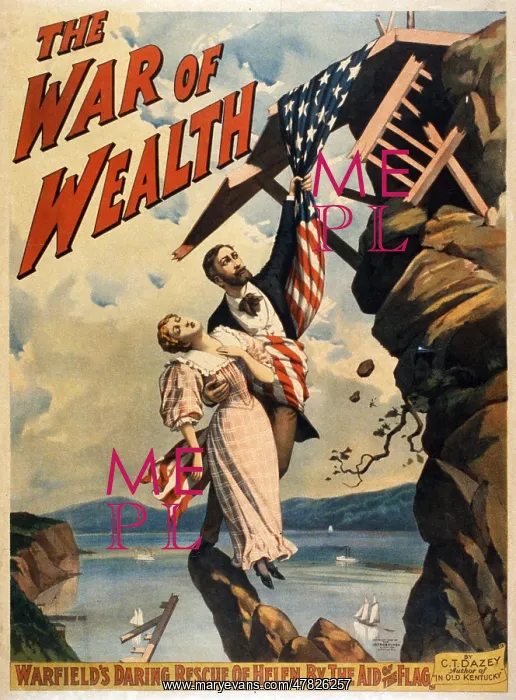 : The War of Wealth, Theater Poster, 1895 : The War of Wealth, Theater Poster, 1895