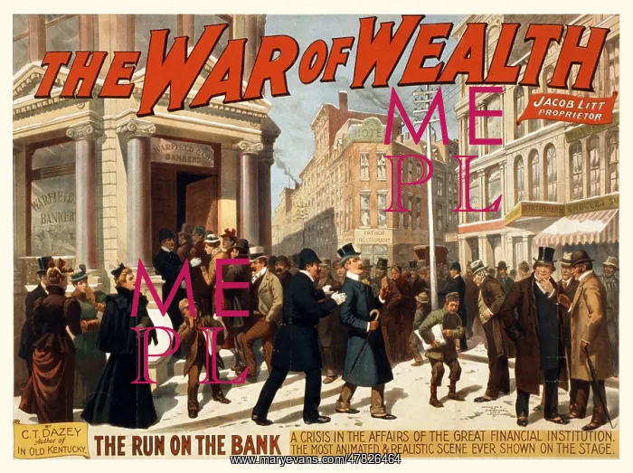 : The War of Wealth, Theater Poster, 1895 : The War of Wealth, Theater Poster, 1895