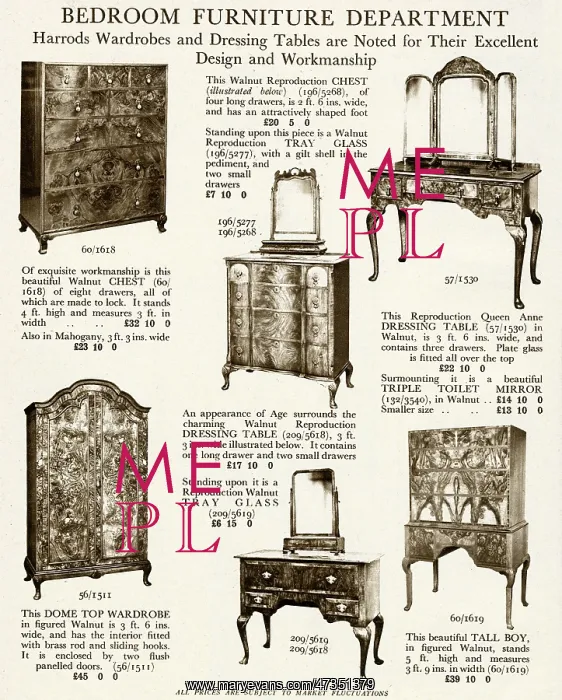 : Wardrobes & dressing tables 1929 : Wardrobes & dressing tables 1929