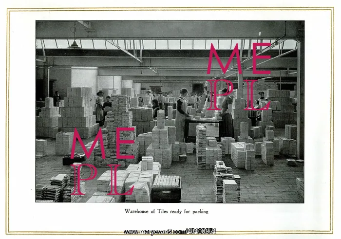 : Warehouse of tiles ready for packing, Alfred Meakin : Warehouse of tiles ready for packing, Alfred Meakin