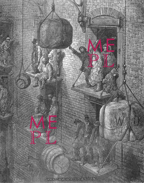 : Warehousing in the City by Gustave Dore : Warehousing in the City by Gustave Dore