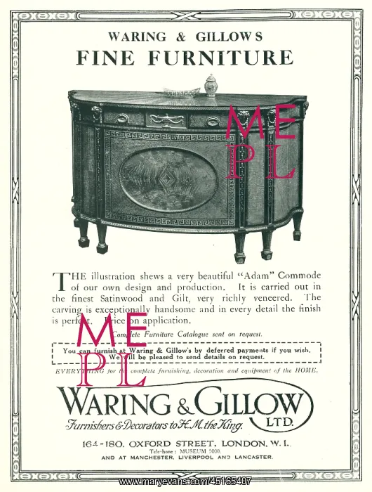 : Waring and Gillow Advertisement : Waring and Gillow Advertisement