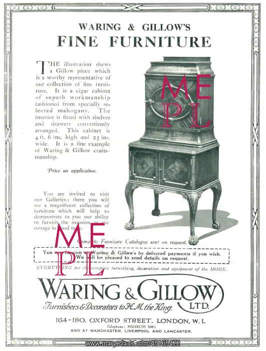 : Waring and Gillow Advertisement : Waring and Gillow Advertisement
