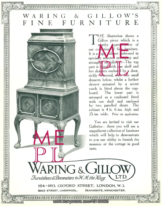 : Waring and Gillow Advertisement : Waring and Gillow Advertisement