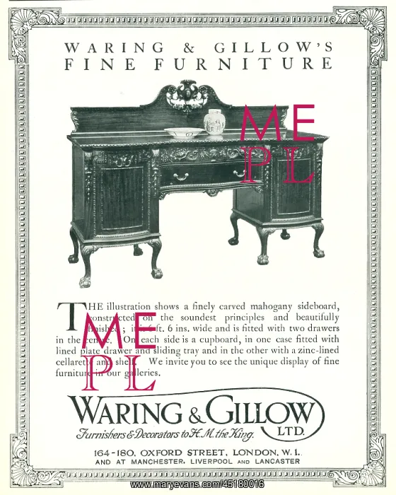 : Waring and Gillow Advertisement : Waring and Gillow Advertisement