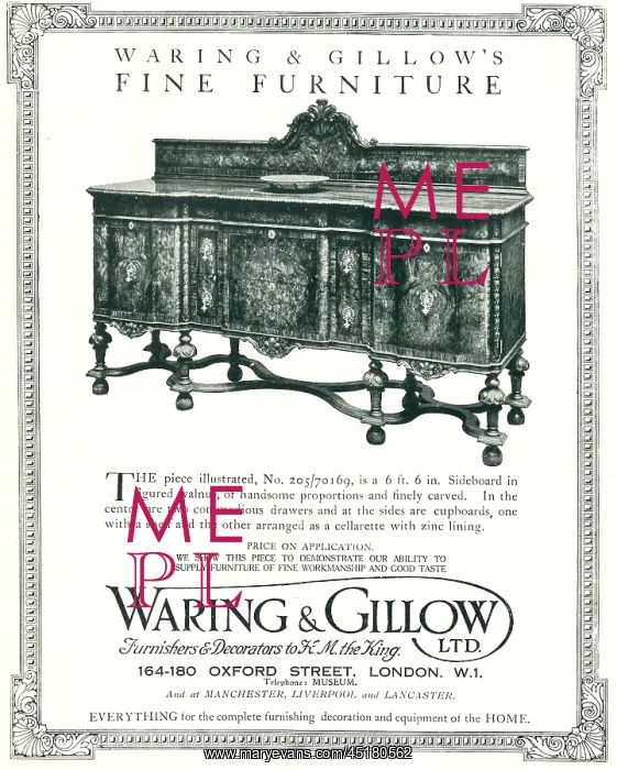 : Waring and Gillow Advertisement : Waring and Gillow Advertisement
