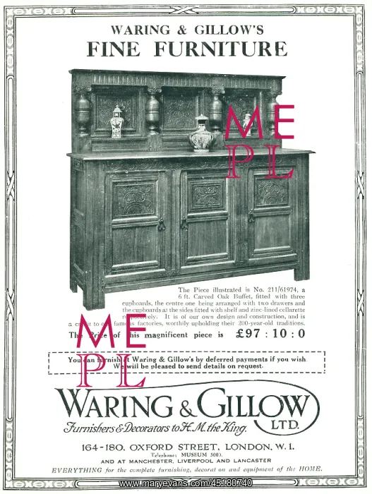 : Waring and Gillow Advertisement : Waring and Gillow Advertisement