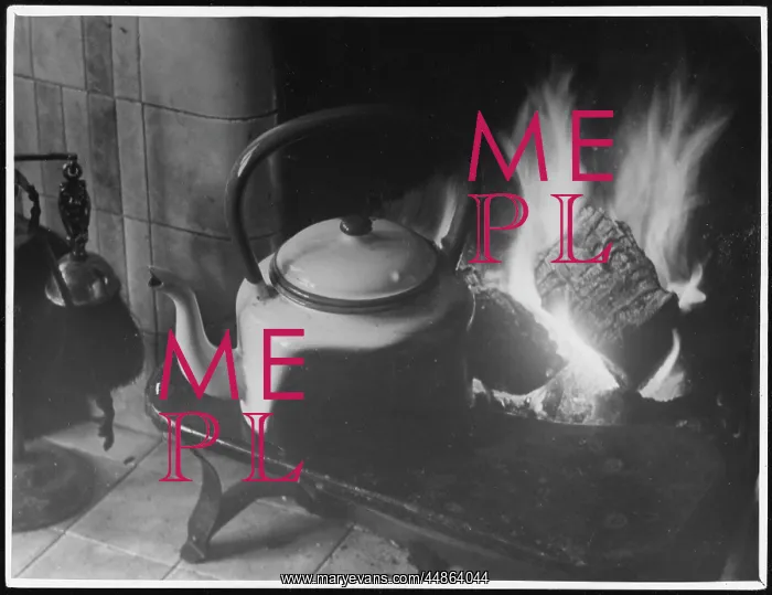 : WARMING KETTLE BY FIRE : WARMING KETTLE BY FIRE